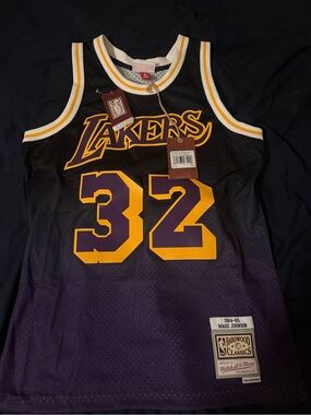 Mitchell & Ness Los Angeles Lakers Magic Johnson Black Purple Gold #32 Jersey
